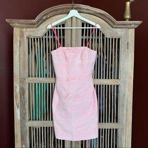 Vineyard Vines Pink Striped Strapless Bow Dress